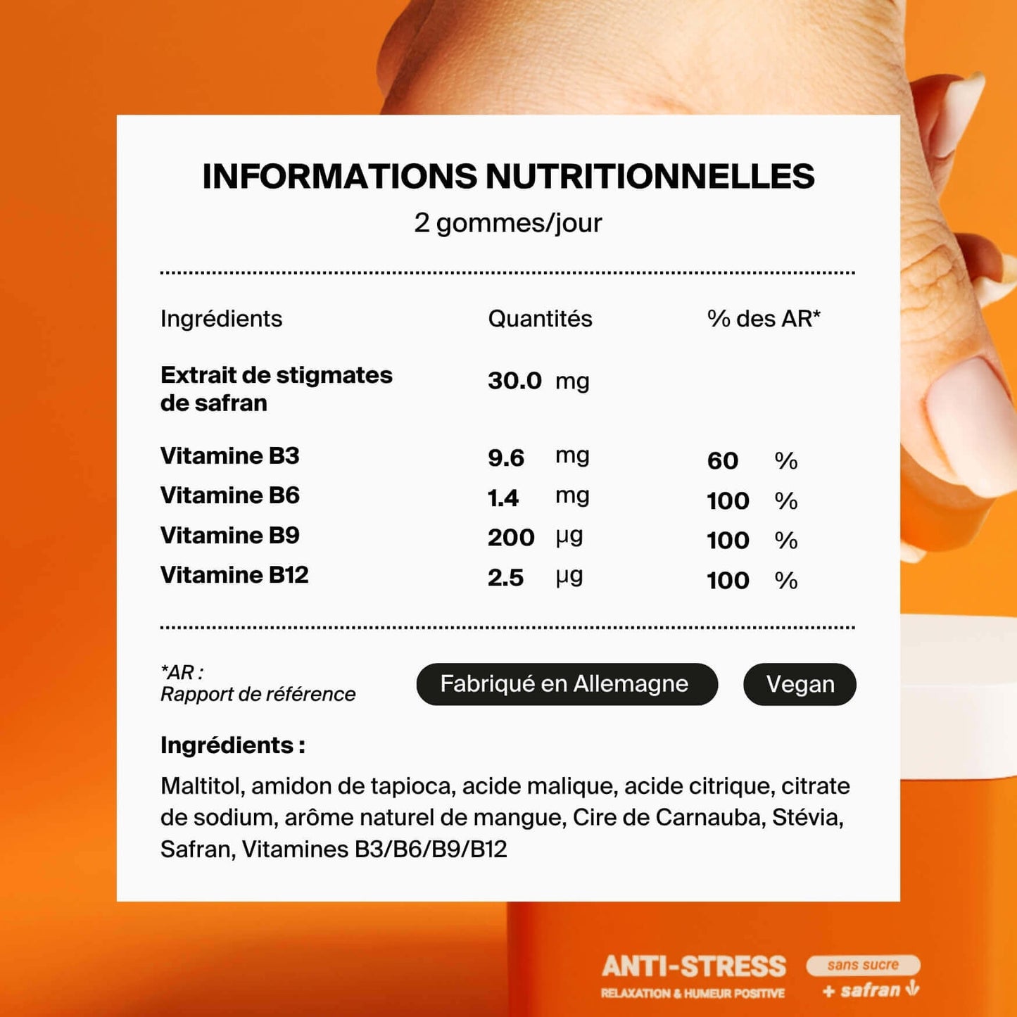 Gommes de safran anti-stress